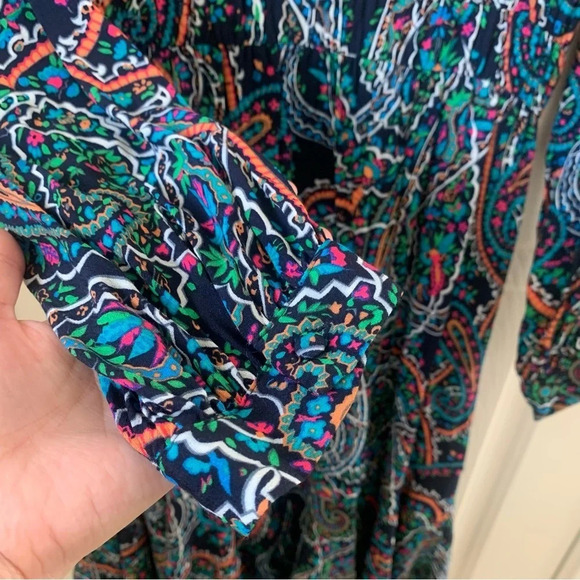 Maeve by Anthropologie Maplewood Neon multicolor Dress Paisley XS - Picture 7 of 9
